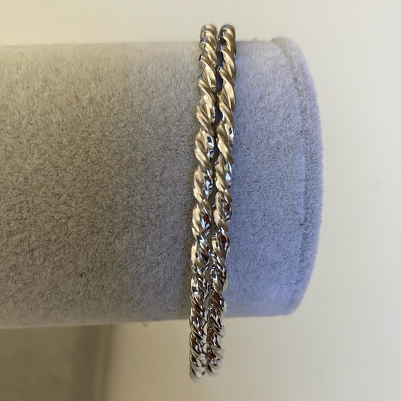 925 Silver handmade 2 twisted bangles - Picture 5 of 6